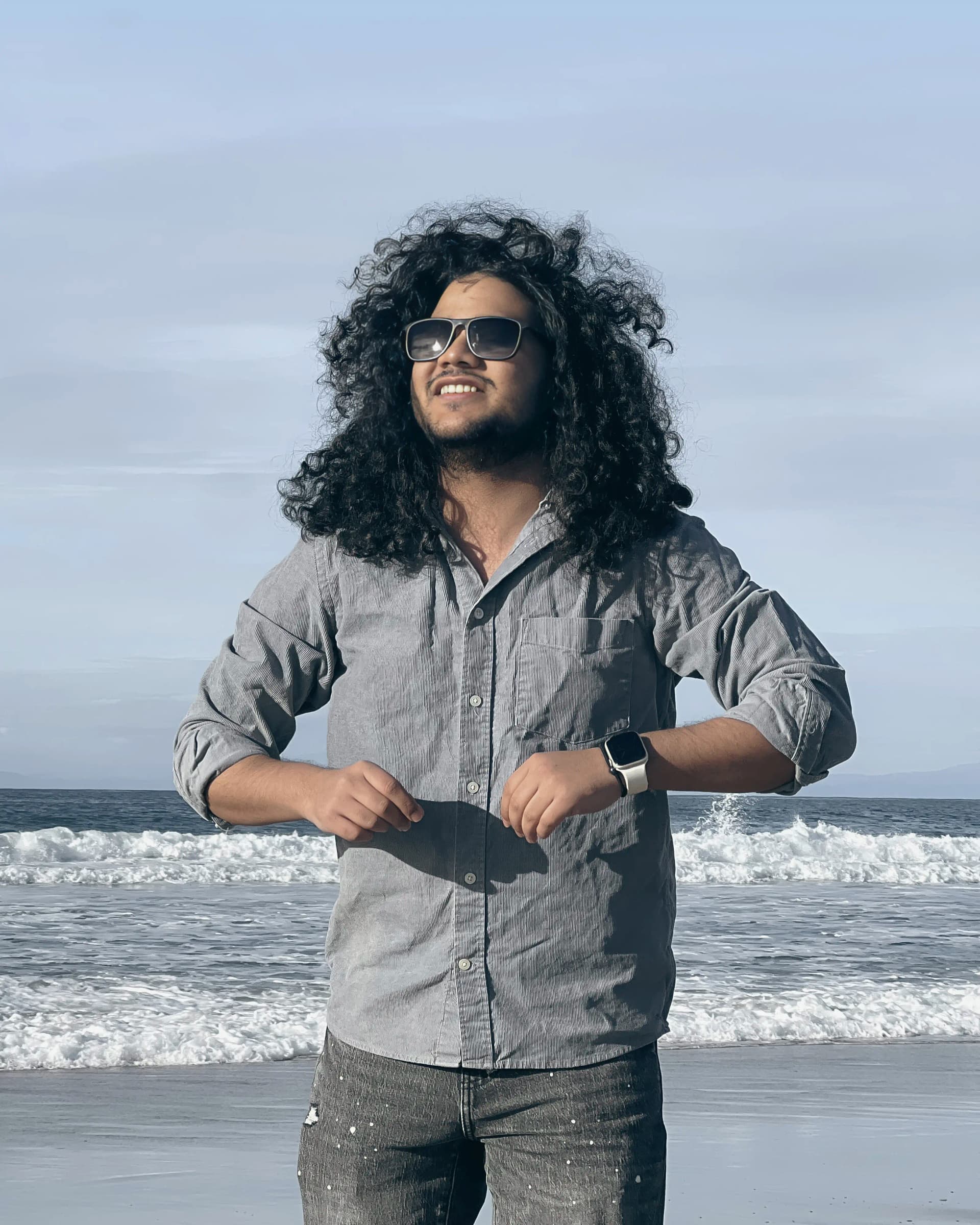 Bishal at the beach